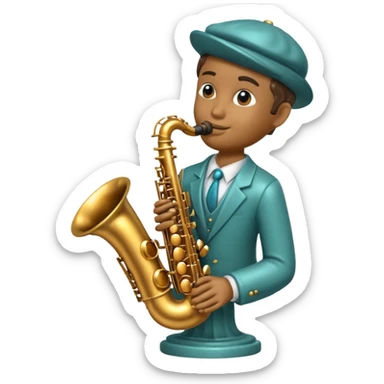 statue playing saxophone sticker