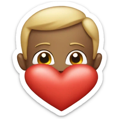 A heart with i love u sticker