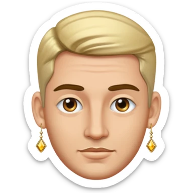 glamorous man wearing earrings sticker