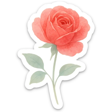 very detailed rose, delicate petals, vibrant red and pink hues, soft gradients, realistic botanical details sticker