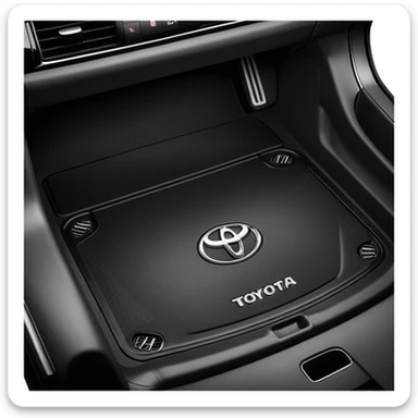 a black textured surface, likely a piece of automotive trim or a floor mat, featuring the branding for a Toyota Fortuner.
 sticker