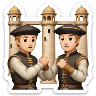 2 people fighting over achitecture style 16th century architects both men sticker