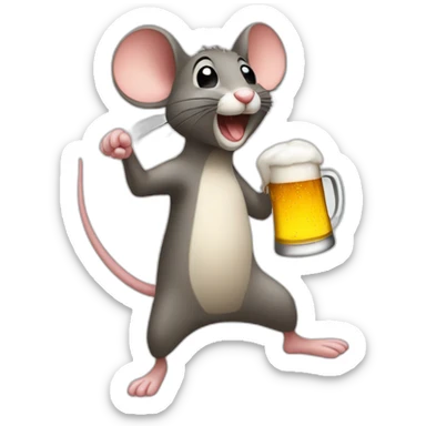 mouse-dancing-with-a-beer sticker