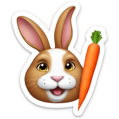 Rabbit with carrot  sticker
