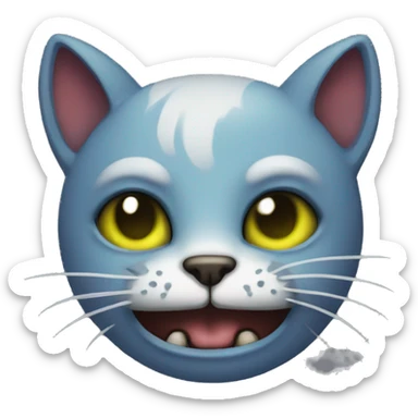 zombie cat smirking sticker