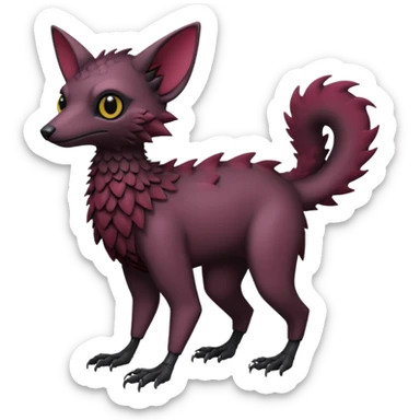 black Trico-hybrid-creature dark burgundy (full body) sticker