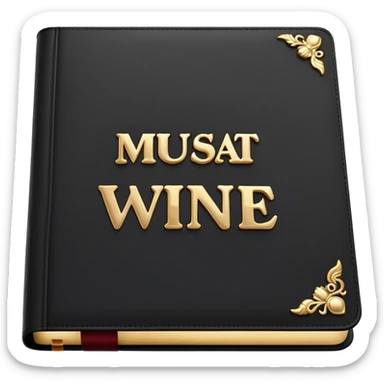 black book with the inscription muscat wine sticker