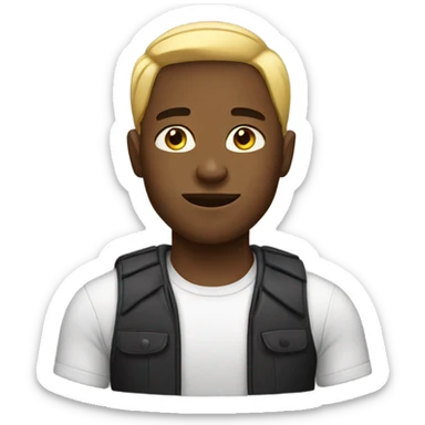 Black blonde guy sticker