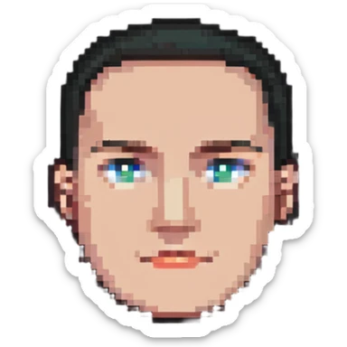 character with oval-shaped head with flat top sticker