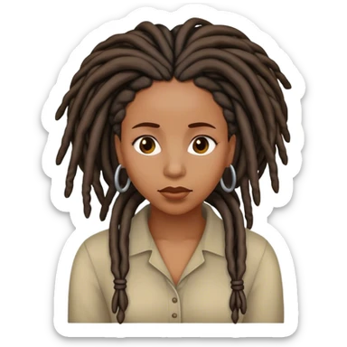 Black woman with locs wondering  sticker