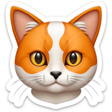 Elinde bicak olan caliko cinsi bir kedi sticker