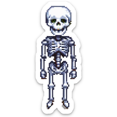 A surprised skeleton, version 1. sticker