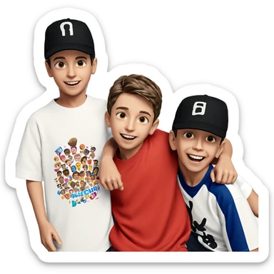 boys having fun together sticker