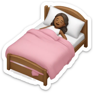 White girl sleeping in a pink bed  sticker