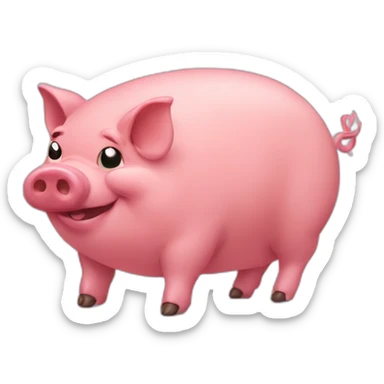 farting pig, big fart sticker