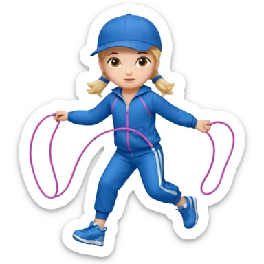 hree big emojis: 👧🏻🎀 (doll girl), 😀👕4️⃣5️⃣6️⃣🤾 (player jumping rope in tracksuit 456), 👦🏻🧢 (boy with cap). sticker