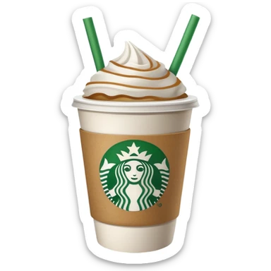 starbucks coffee cup with green straw sticker