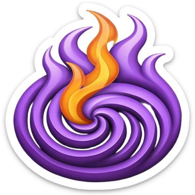 Wicked purple flames sticker