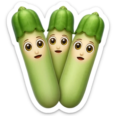 ladyfinger vegetable keeping the shape normal with big eyes sticker