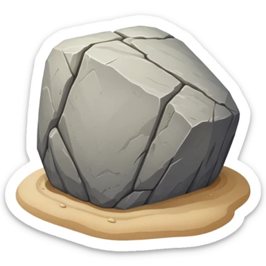 generate realistic detailed big stone on sand sticker