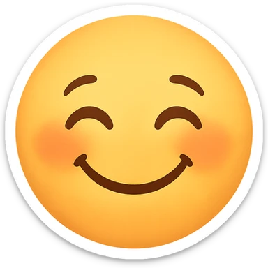 cute emoji, smiling with closed eyes, chubby cheeks, no background sticker