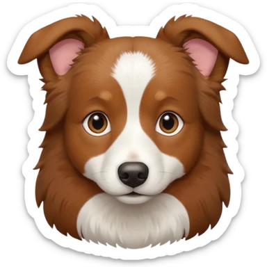Brown and white boarder collie short hair sticker
