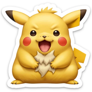 sleepy tired Pikachu yawning sticker