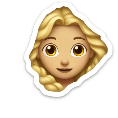 Blonde girl wrapped in cosy bedsheet sticker