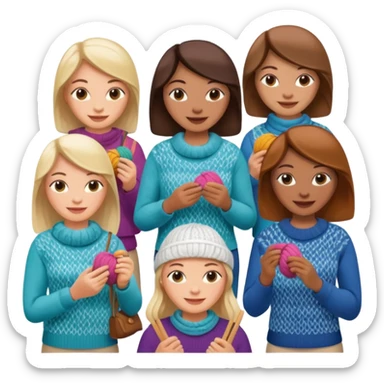 ladies knitting on a cruise ship sticker