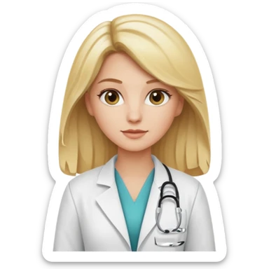 Cosmiatra en spa rubia balayage cabello hasta la cintura sticker