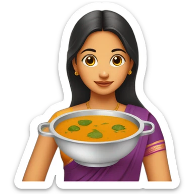 Girl with idli sambhar without girl sticker