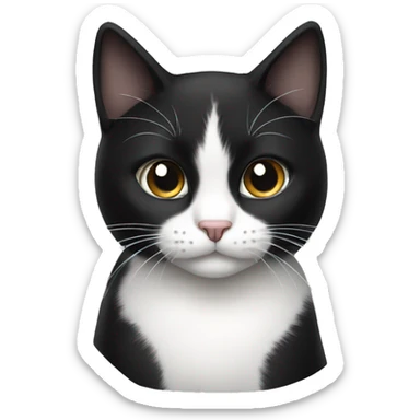 black and white cat sticker