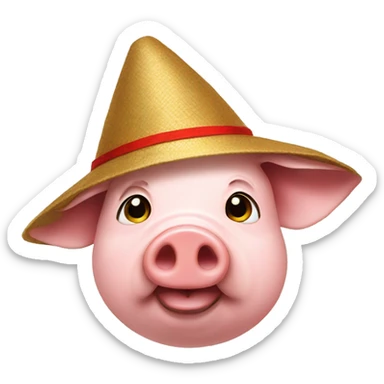 pig-with-vietnamese-hat sticker