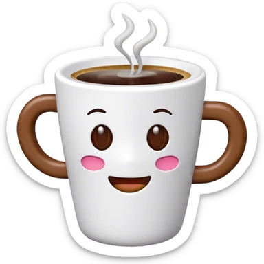coffee emoji but similar to 3d toy sticker