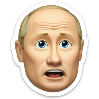 Vladimir Putin pointing his jaw sticker