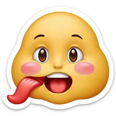 emoji biting its lip and drooling make sure it is drooling saliva  sticker