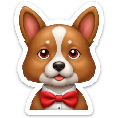 cute dog with a bow tie sticker