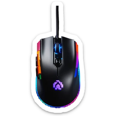 gaming mouse with RGB lighting sticker