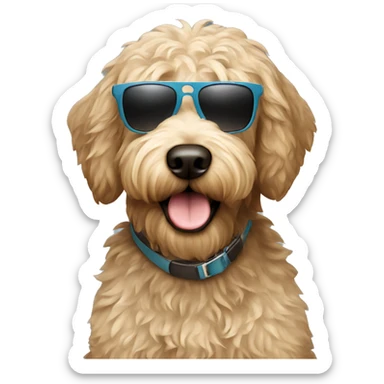 Labradoodle with sunglasses  sticker