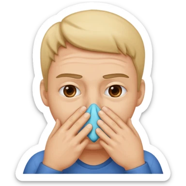 holding nose for bad smell sticker