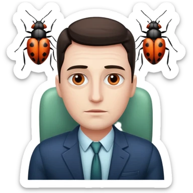 Human bug hybrid man therapist  sticker