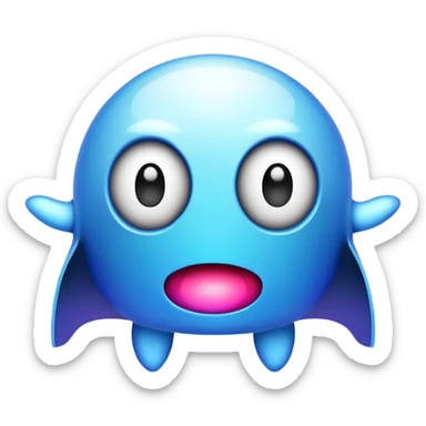 Classic Pacman ghost character with big eyes sticker