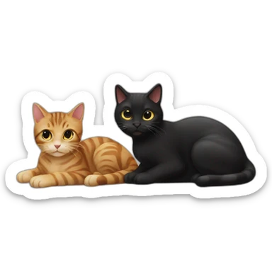 tabby-cat-and-black-cat Download emoji sticker