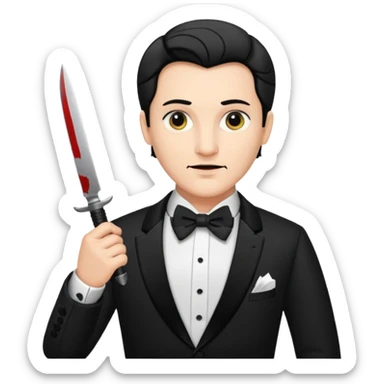 Man Opera singer with a knife  sticker