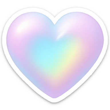 Pale pastel holographic heart sticker