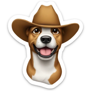 Dog cowboy sticker