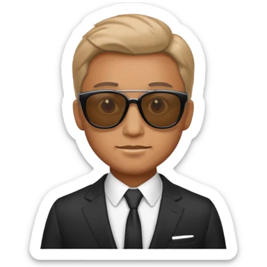 a man with suit and sunglasses sticker