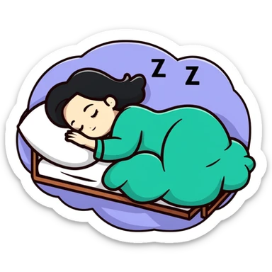girl sleeping with Z symbols floating above her sticker