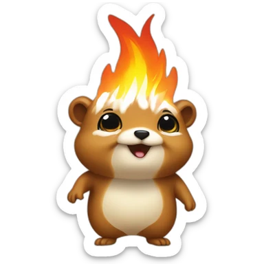 gopher on fire sticker