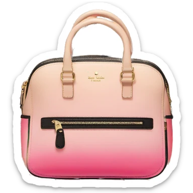 Hyper Realistic isolated peach,pink,cream and black ombre kate spade satchel purse.  sticker